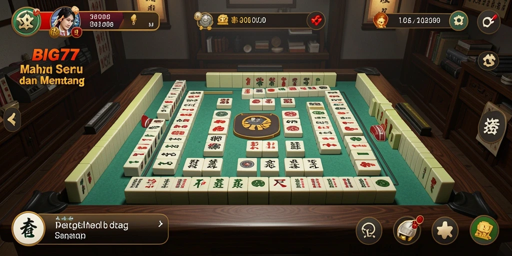 Screenshot menampilkan pemain asyik bermain Mahjong di BIG77.