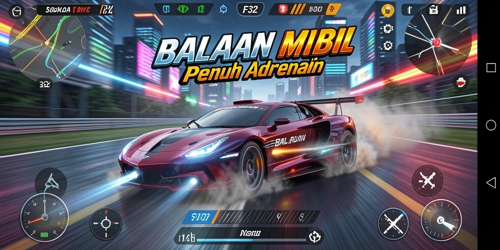 Tampilan gameplay F32 yang menegangkan dan realistis di trek balap.