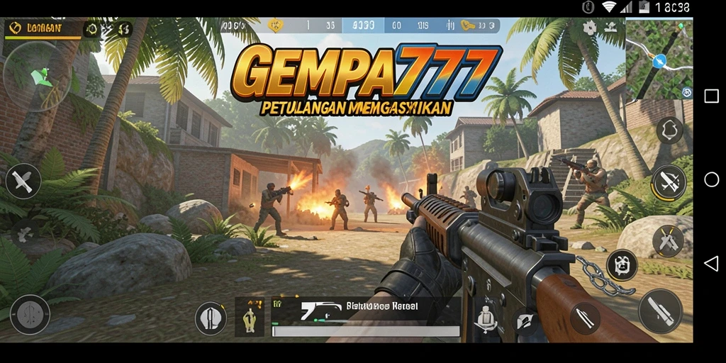Tampilan gameplay memukau dalam pertarungan FPS.