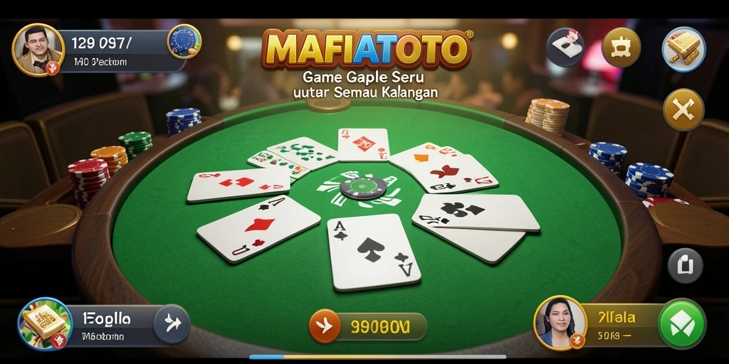 Screenshot MAFIATOTO menampilkan gameplay seru Gaple.