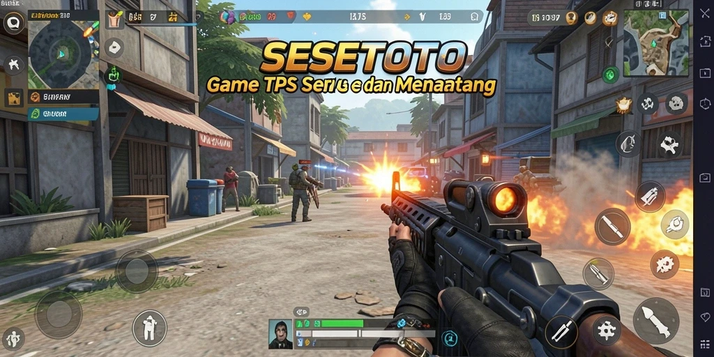 Screenshot SESETOTO menampilkan aksi seru dalam gameplay TPS.