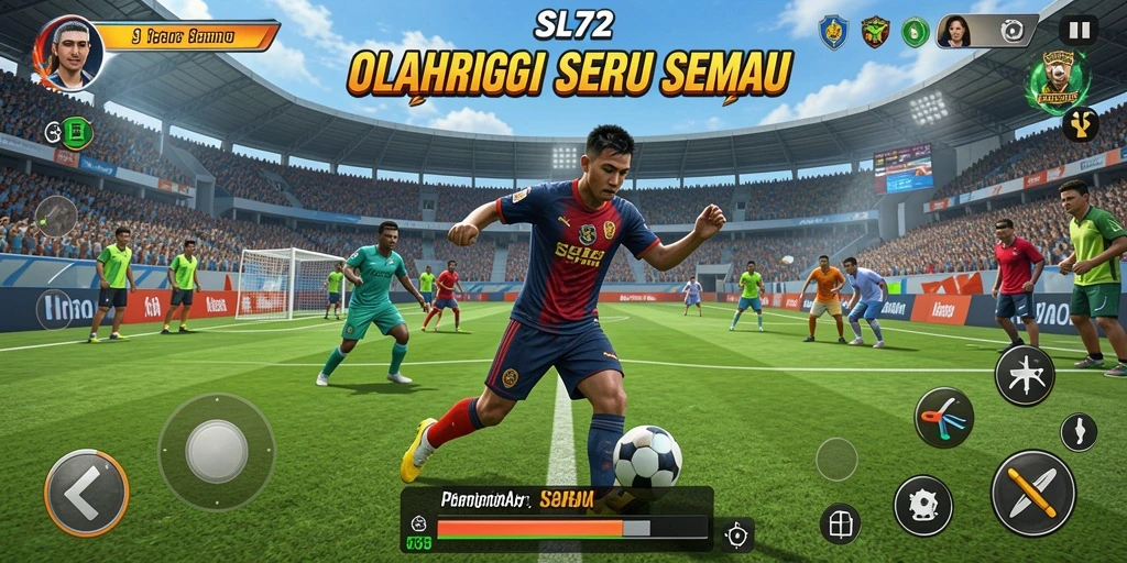 Tampilan gameplay SL72 yang menampilkan aksi seru olahraga.